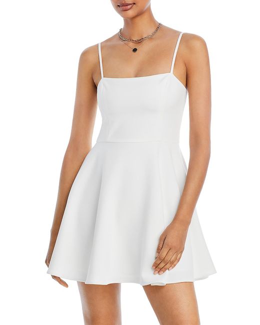 French Connection White Party Mini Fit & Flare Dress