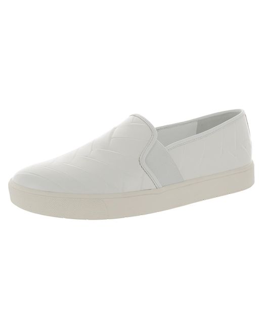 Vince White Faux Leather Slip On Casual And Fashion Sneakers
