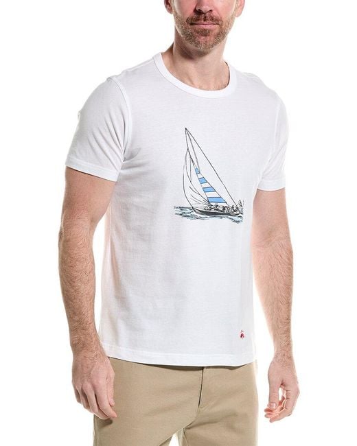 Brooks Brothers White 1818 Graphic T-shirt for men