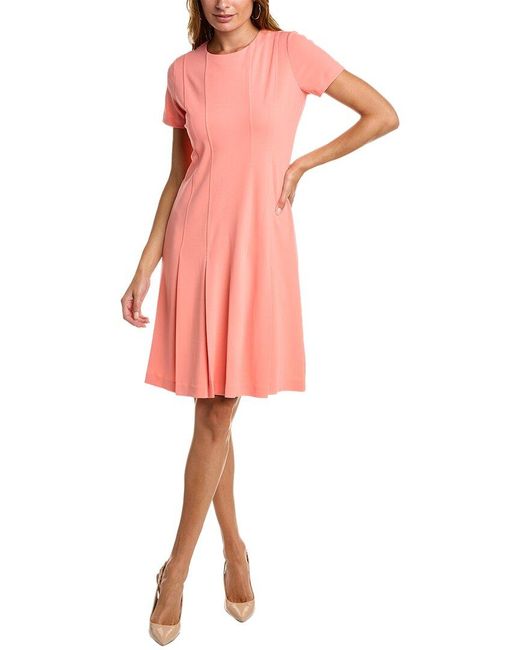 Tahari Pink Pleated A-line Dress