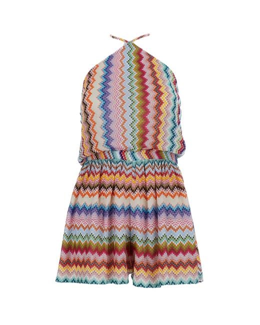 Missoni White Patterned Short Jumpsuit