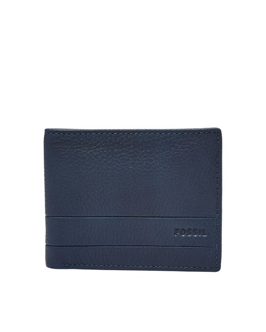 Fossil Lufkin Leather Traveler in Blue 