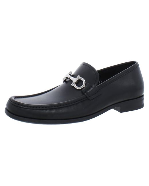 Ferragamo Black Leather Slip-on Loafers for men