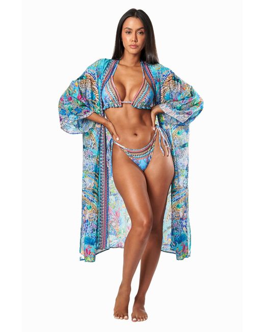 La Moda Clothing Blue Nola Open Front Cape