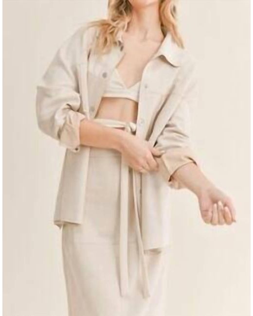 Sage the Label The Gallery Suede Jacket In Cream in Natural Lyst