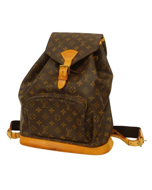 Louis Vuitton Brown Montsouris Gm Canvas Backpack Bag (pre-owned)