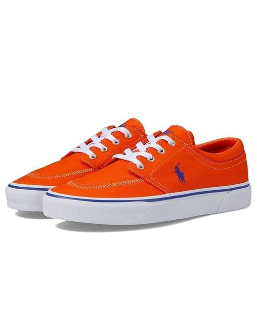 Polo Ralph Lauren Orange Faxon X Sneaker Sailing Canvas Shoes Zpo3978 for men