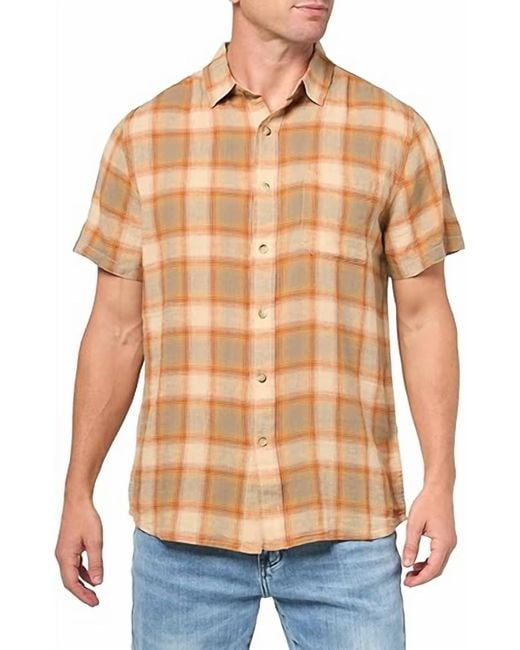 Pendleton Blue Short Sleeve Dawson Linen Shirt for men