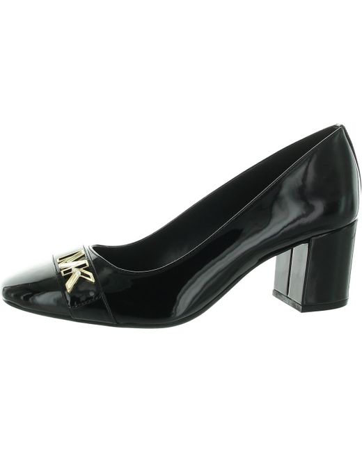 MICHAEL Michael Kors Black Logo Patent Leather Block Heels