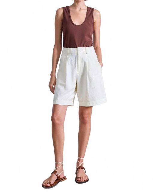 Apiece Apart White Bari Midi High Waist Short