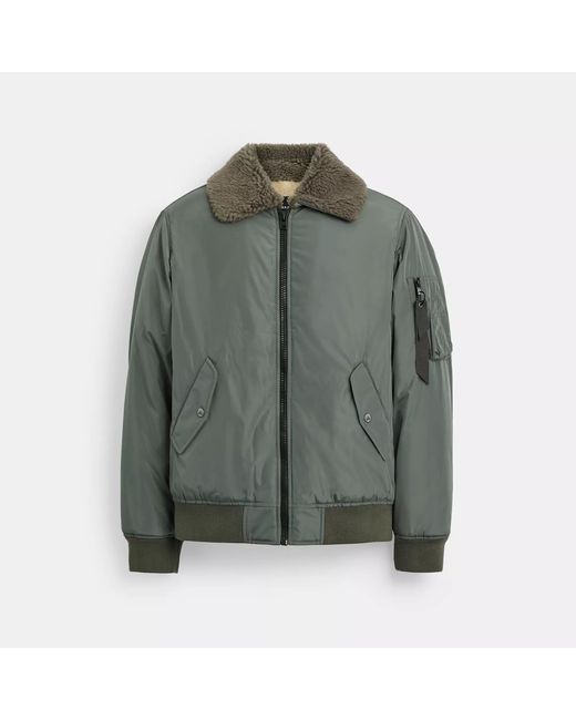 COACH Green Sherpa Ma 1 Jacket for men