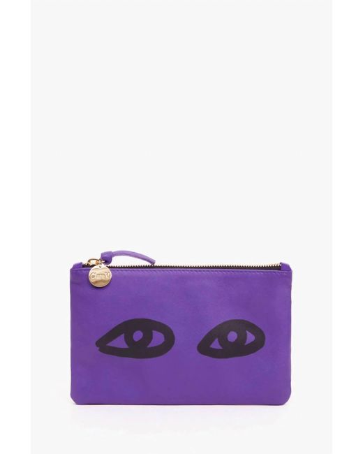 Clare V. Purple Wallet Clutch In Iris Eyes