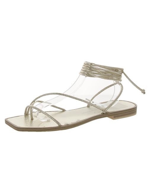 Dolce Vita White Ivette Faux Leather Toe Loop Lace-up