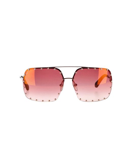 Louis Vuitton Pink The Party Square Sunglasses In Gold Metal