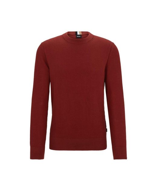 Boss Micro-structured Crew-neck Sweater for men