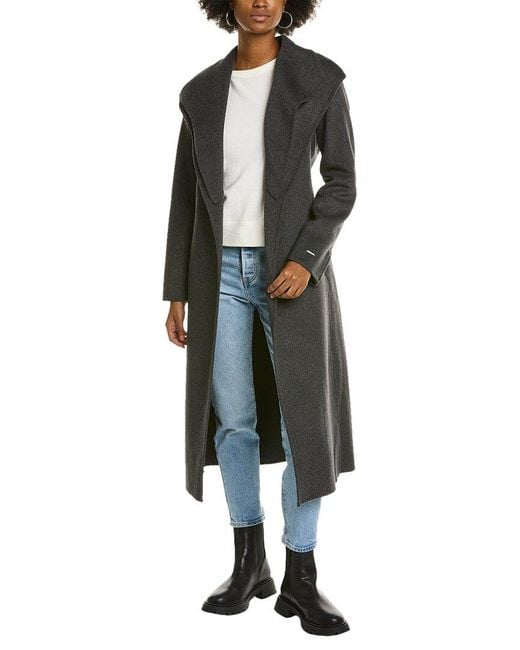 Tahari wrap coat best sale grey