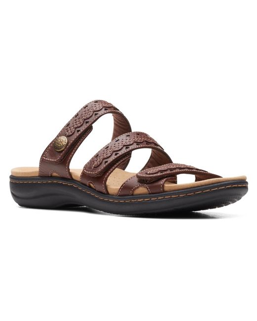 Clarks Laurieann Bella Leather Cushioned Footbed Slide Sandals in Brown |  Lyst