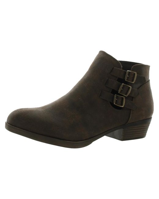 London Fog Tommy Faux Leather Belted Ankle Boots in Black Lyst