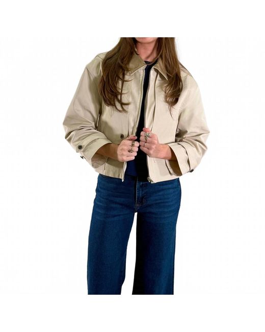 Elan Blue Lightweight Cropped Utility Jacket