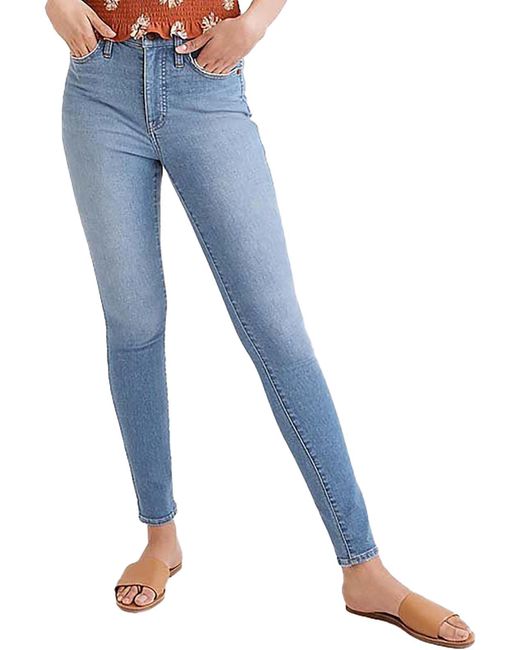 Madewell Blue High Rise Light Wash Skinny Jeans