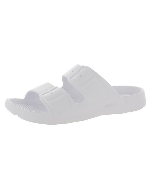 Totes White Everywhere Slip On Comfort Insole Slide Sandals