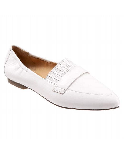 Trotters White Emotion Leather Slip-On Shoes
