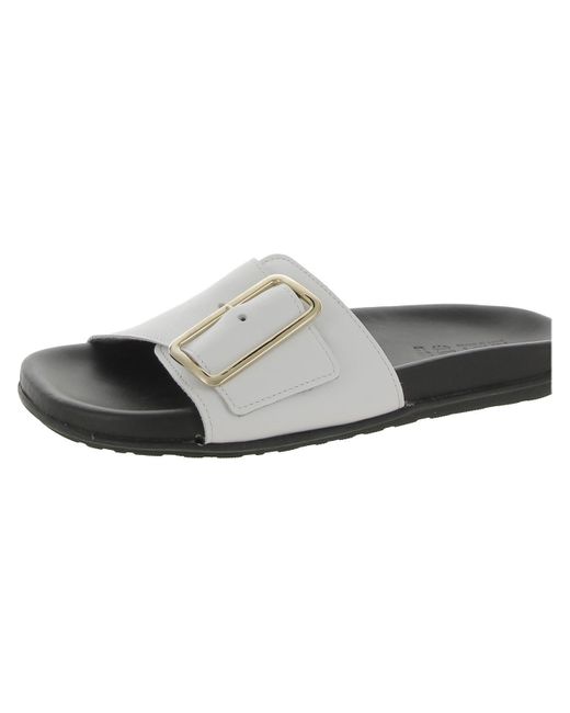 Naot White Tahiti Leather Slip On Slide Sandals