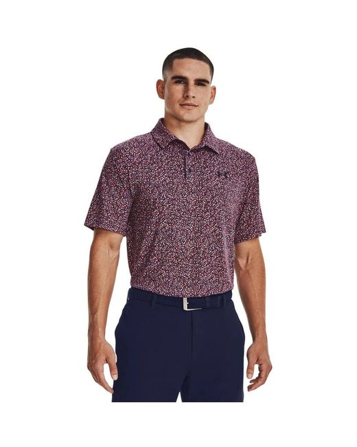 Under Armour Purple Playoff 3.0 Polo Stretch Pullover Golf Shirt Srt324 for men