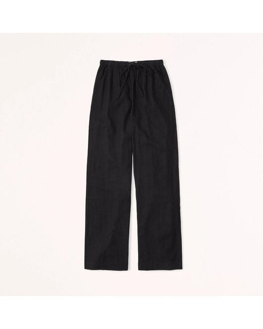 Abercrombie & Fitch Black Pants Wide Leg Drawstring Waist Kfc230