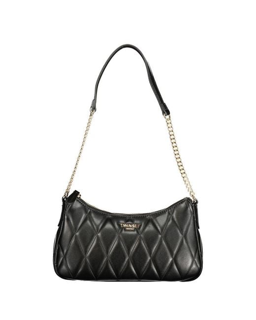 Twinset Black Twinset Polyurethane Shoulder Bag