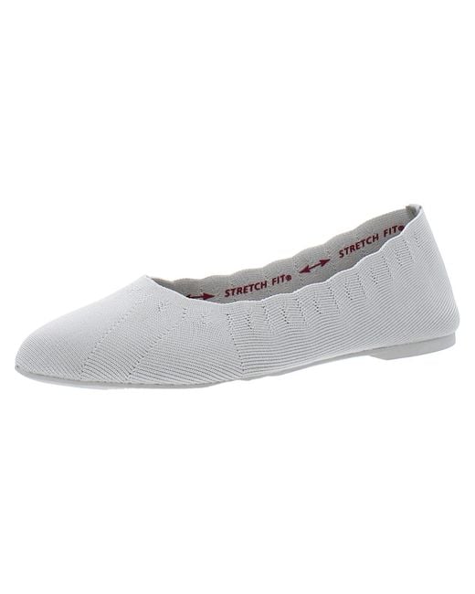 Skechers Cleo Bewitch Stretch Memory Foam Ballet Flats in Gray Lyst