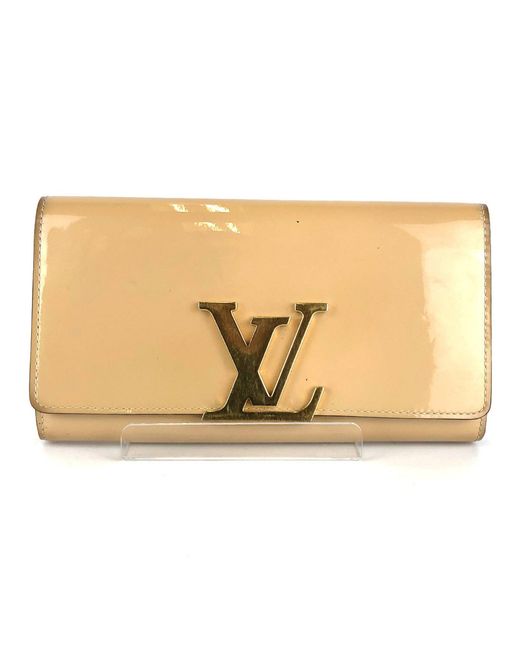 Louis Vuitton Natural Louise Patent Leather Wallet (pre-owned)