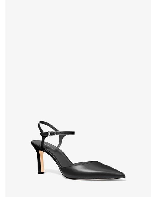 Michael Kors White Amara Leather Mid Pump