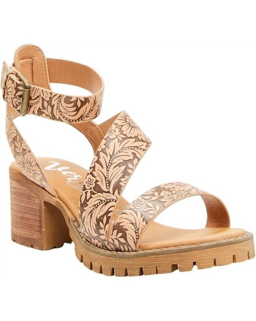 Very G Metallic Stephanie Embossed Open Toe Heel