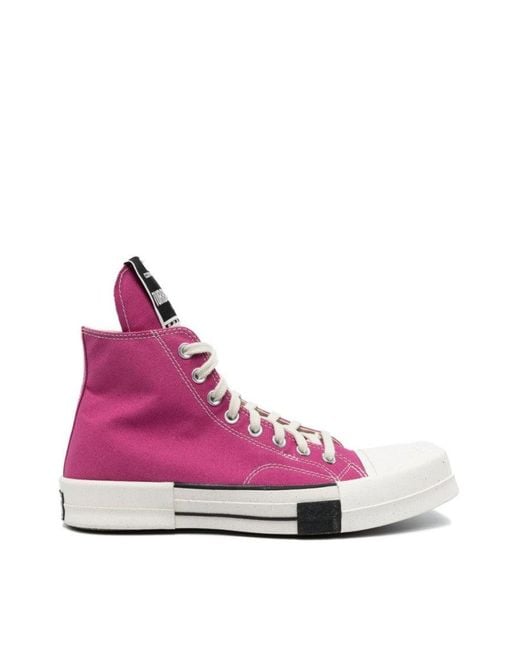 Rick Owens Pink Drkshdw + Converse Turbodrk Hi Sneakers for men