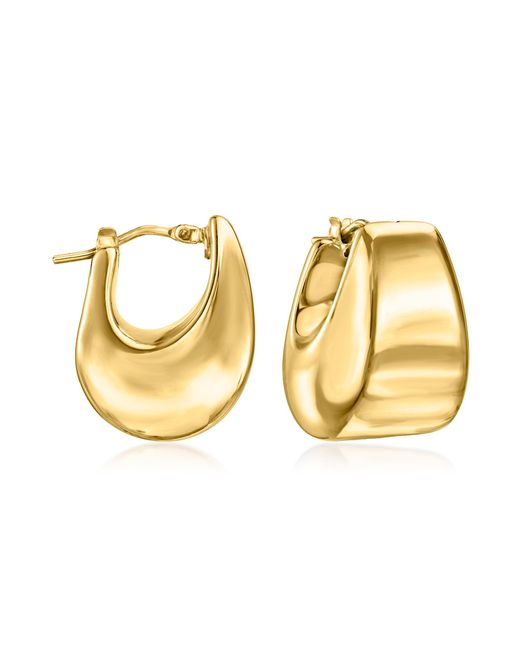 Ross-Simons Metallic Italian 18kt Gold Over Sterling Graduated Hoop Earrings
