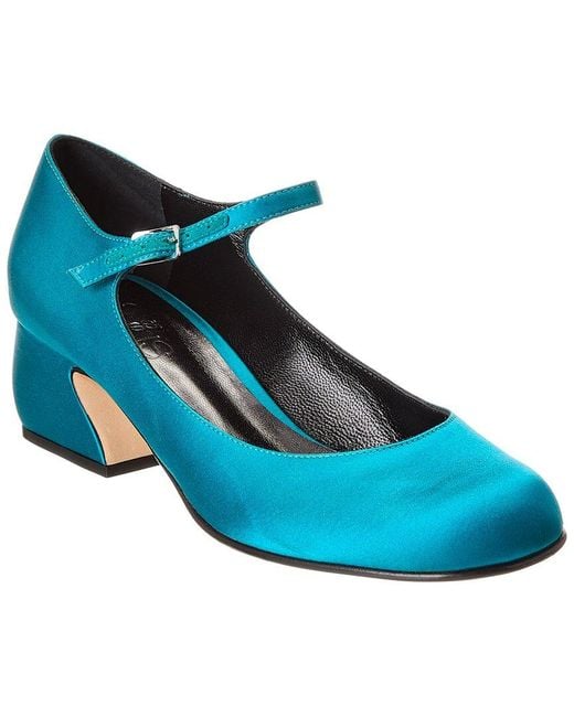 Sergio Rossi Blue Satin Pump