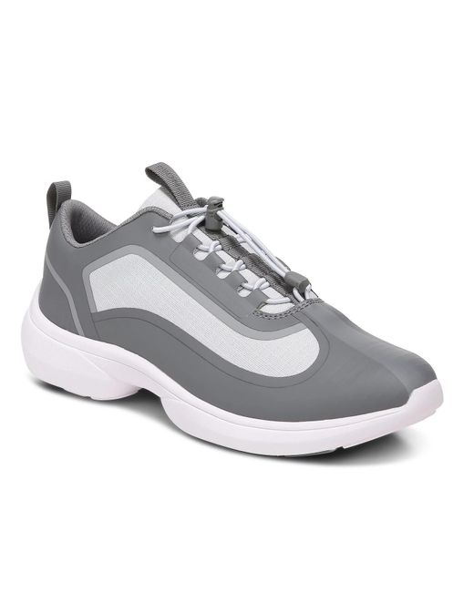 Vionic Gray Guinn Bungee Lace Waterproof Walking Shoes - Medium Width In Grey Blush
