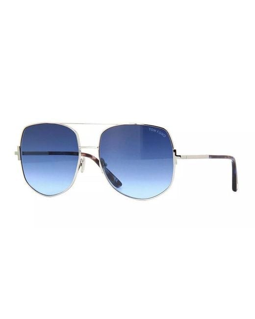Tom Ford Blue Aviator Full Rim, With A Shiny Rose Frame And Gradient Smoke Lens