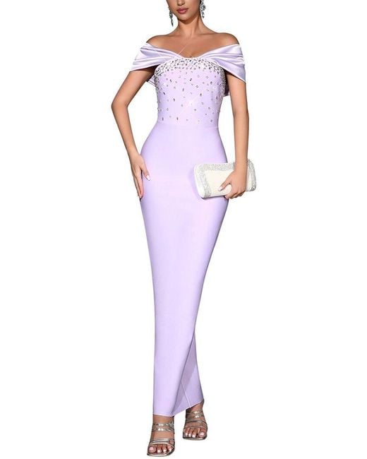 AMINA GLAM Maxi Dress in Purple | Lyst