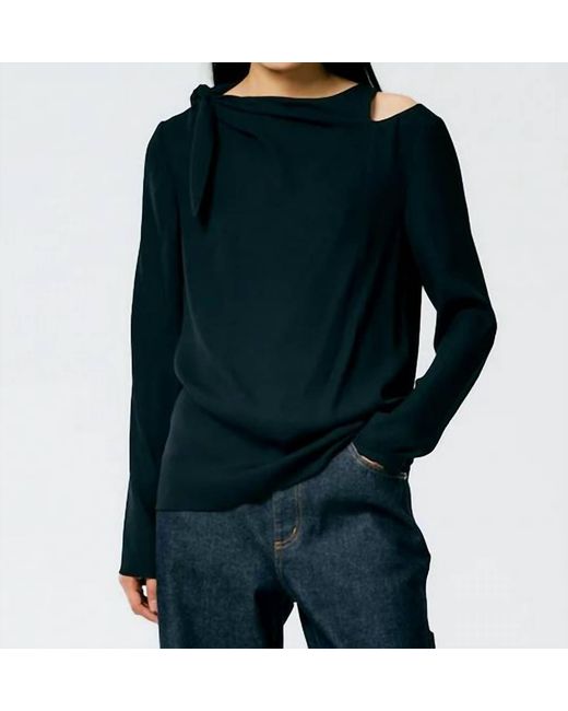 Tibi Black Feather Weight Benedict Top