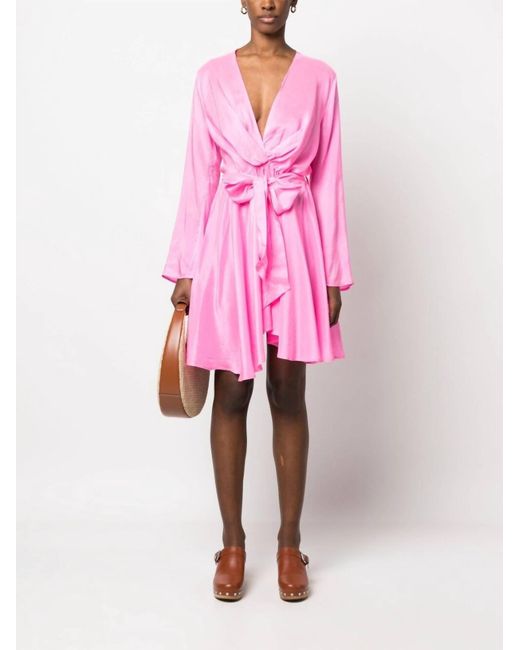 Forte Forte Habotai Silk Short Dress In Taffy in Pink | Lyst