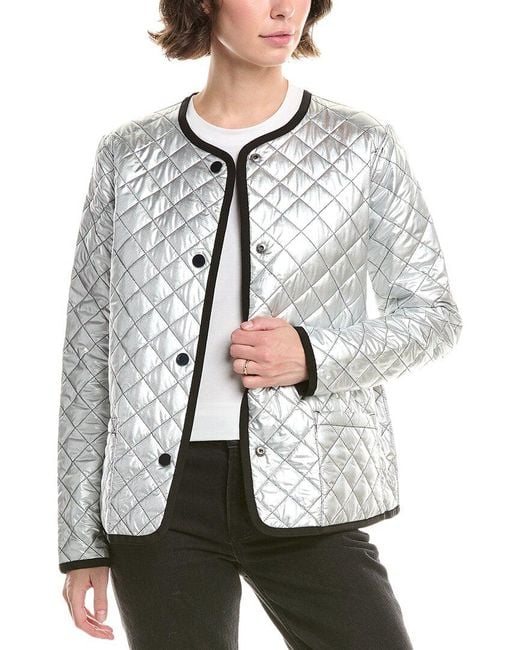 Jane Post Gray Diamond Quilted Reversible Jacket