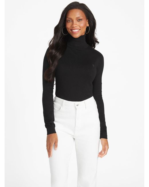 Guess Factory Tamara Turtleneck Sweater Top in Black Lyst
