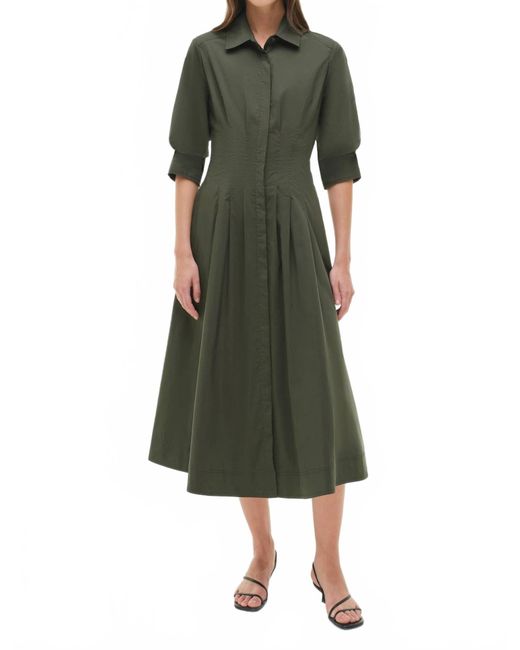 Jonathan Simkhai Women's Green Jazz Pintuck Midi Dress