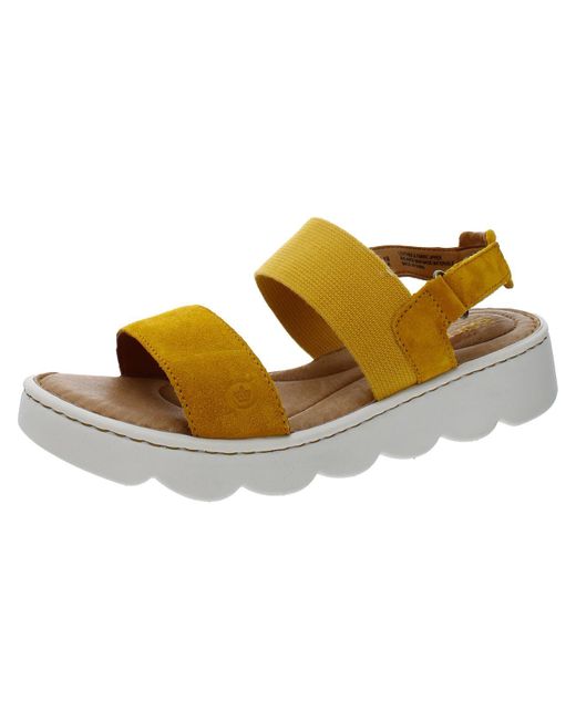 Born Patriotic Suede Platf Flatform Sandals in Yellow Lyst