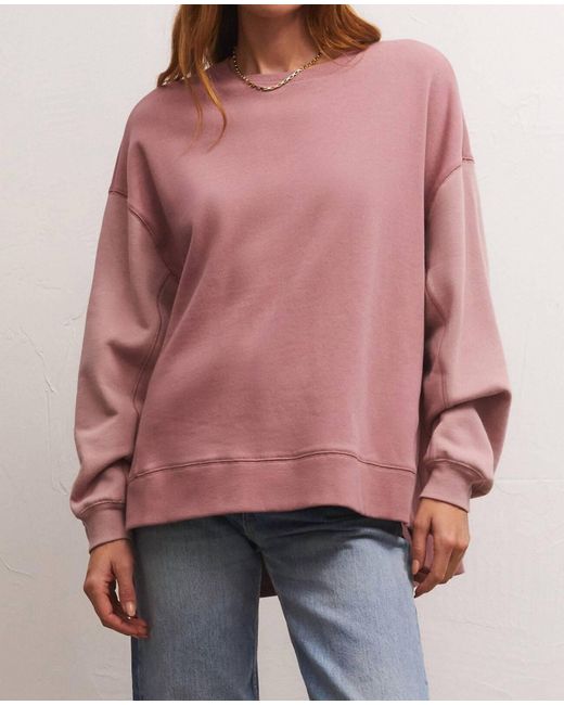 Z Supply Pink Colorblocked Modern Weekender Sweatshirt