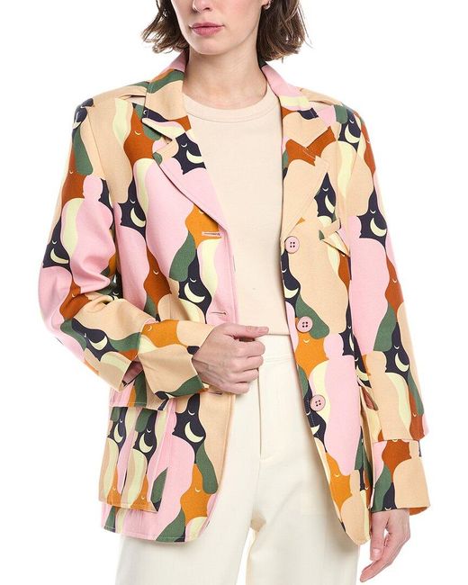FARM Rio The Kiss Multicolor Cutout Blazer in Pink | Lyst