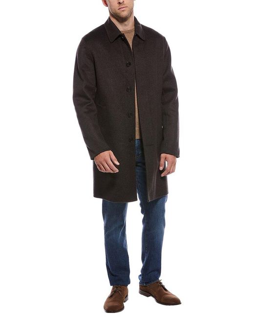 Theory Black Wool & Cashmere-Blend Car Coat for men