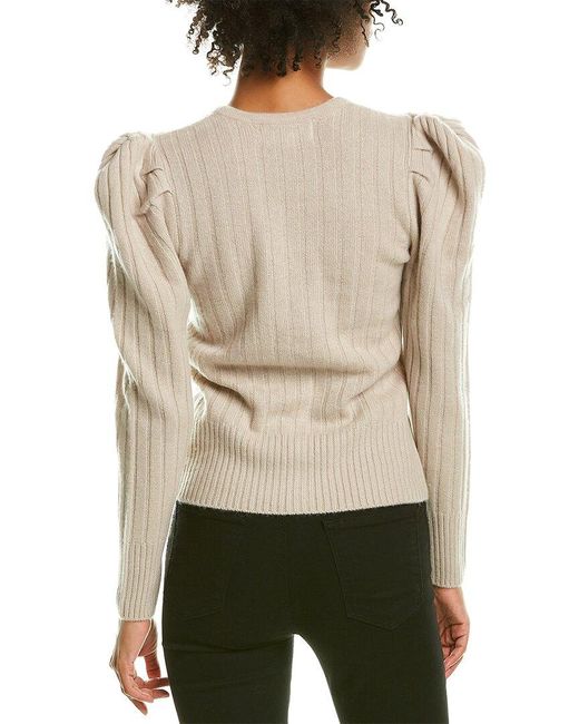 Puff Sleeve Cashmere Cardigan 